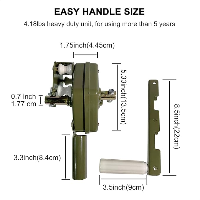 UYGALAXY 2PCS Greenhouse Sidewall Manual Film Roll up Hand Crank Winch for Greenhouse Ventilation ﻿Agricultural