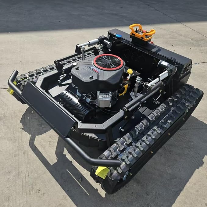 Lawn Mower, Remote Control Lawn, Small Crawler,27HP Gas Engine,Oil-Electric Hybrid Drive Lawn Mowing and Weed Whacker, All Terrain Grass Cutter Yard Mower, 65° Climbing (SKD-764-90L)