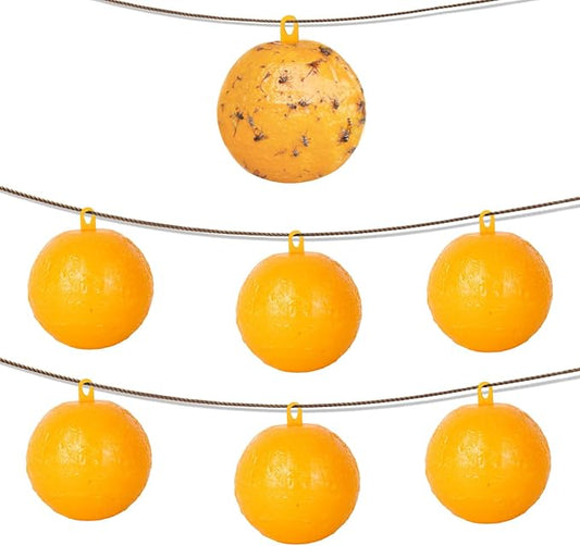 Hanging Fly Sticky Ball Fly Trap Outdoor, 6 PCS Fruit Fly Traps Ball, Hanging Sticky Bugs Gnat Ball for Indoor Garden Plants Trees Flies Gnat Wasp Bugs