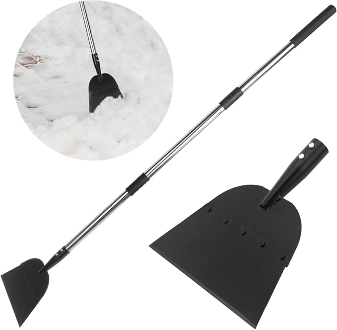 OCGIG Snow Shovel, Ice Scraper, Flat Shovel, 54 inch Ice Removal Tool for Road Outdoor Garden Cleaning Scraper, Folding Snow Ice Chopper for Walkway, Driveway Weeding Tool, Lawn Edging Weed Remove