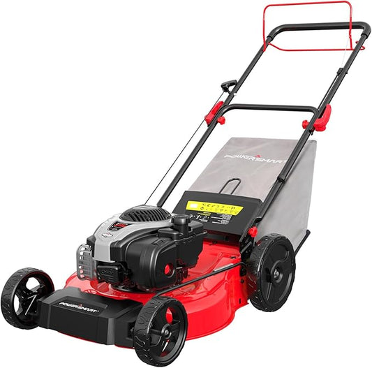 PowerSmart Self Propelled Gas Lawn Mower 21-Inch with Briggs and Stratton E550 140cc Engine 2-in-1 Mulch and Bagger B8721S1