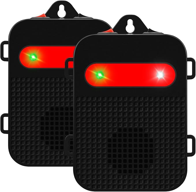 Ultrasonic Rodent Repellent Under Hood Battery Operated Pest Repeller Humane Mouse Repellent for Car Engines Basement Garage Attic Rat Mice Deterrent 2 Pack