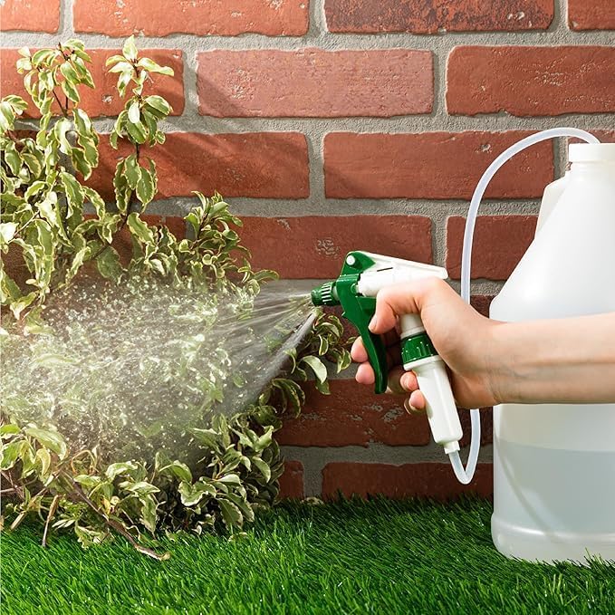 1 Gallon Lawn Sprayer - Heavy Duty Hand Pump Bottle Trigger Sprayer Nozzle & 3 Foot Extended Hose Tube, for Gardening, Planting, Misting & Cleaning - Refillable Plastic Jug - Pack of 2