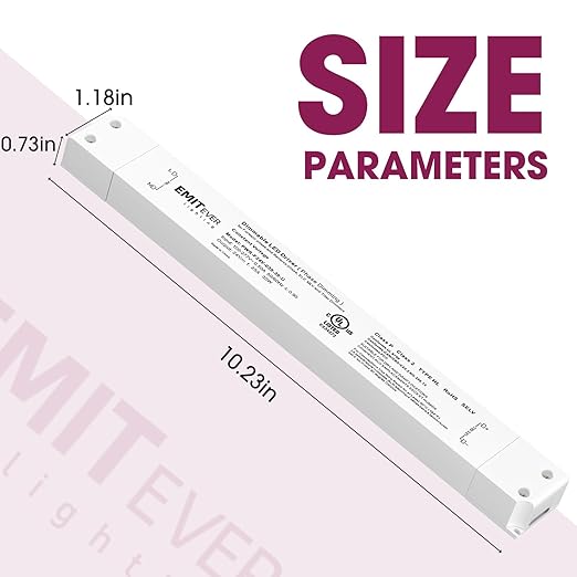 EMITEVER Slim 30W Triac Dimmable LED Driver,Power Supply 100-277V AC to 24V DC, 0-100% Dimming Transformer for LED Lights,Compatible with Lutron and Leviton Dimmers,Class 2,UL Listed
