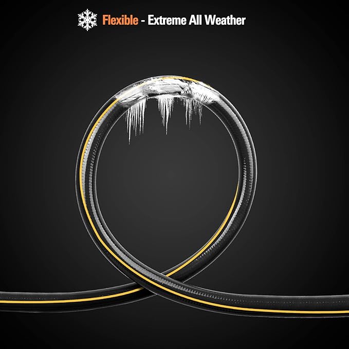 Solution4Patio Short Leader Garden Hose 3/4 in. x 10 ft. -Heavy Duty Durable Flexible Lightweight Water Pipe -Brass Aluminum Ends for Household & Commercial -Kink Free, Leakproof, Male/Female Fittings