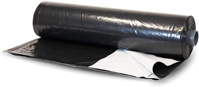 Farm Plastic Supply - Panda Film Light Deprivation Greenhouse Cover - 6 mil - (30' x 100') - 100% Blackout Tarp, Black White Plastic Sheeting, Green House Poly Film
