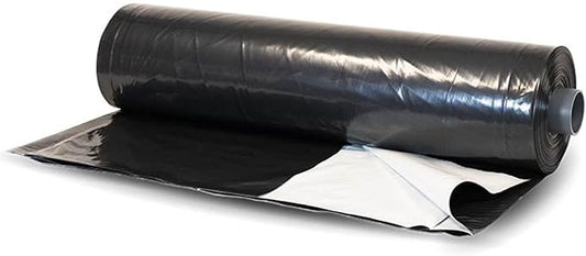 Farm Plastic Supply - Panda Film Light Deprivation Greenhouse Cover - 6 mil - (65' x 100') - 100% Blackout Tarp, Black White Plastic Sheeting, Green House Poly Film