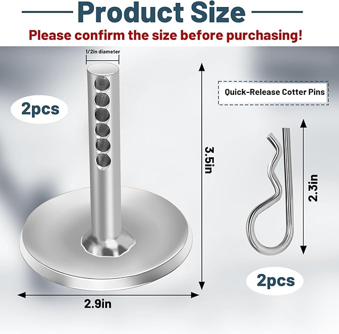 2-Pack Replacement Snow Plow Skid Shoes,Quick Release Adjustable Pin Lock Plow Skid Feet Replacement Compatible with 2014-2020 Polaris RZR 2205071 2208864