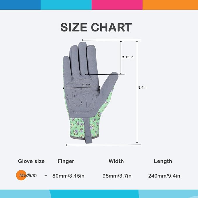 Bamllum Leather Gardening Gloves for Women - Working Gloves for Weeding, Digging, Planting, Raking and Pruning