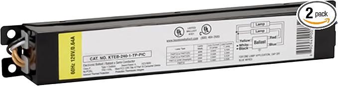 Replacement for Keystone KTEB-240-1-TP-PIC 2 Lamp T12 Electronic Fluorescent Ballast | 120V Input with Instant Start Operation | 0.85 Ballast Factor, UL-Approved