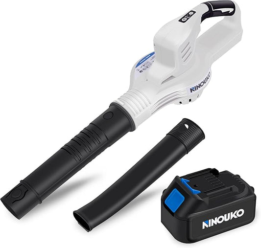 Leaf Blower Cordless, 20V Electric Cordless Leaf Blower with 4000mAh Battery and Charger, 2 Speed Modes, Lightweight Battery Powered Leaf Blowers for Lawn Care, Patio, Blowing Leaves and Snow