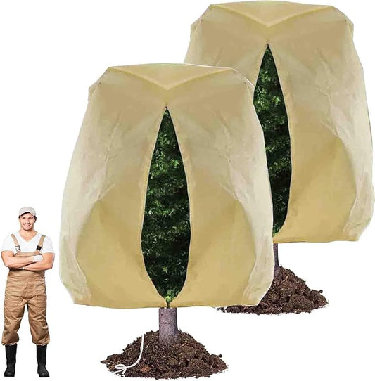 TCBWFY 95x80 Inch Huge Plant Covers Freeze Protection Frost Cloth for Outdoor Plants,2.82oz/yd² Thickened Winter Tree Covers with Zipper Drawstring,2 Pack Frost Blanket from Wind,Pest and Animal
