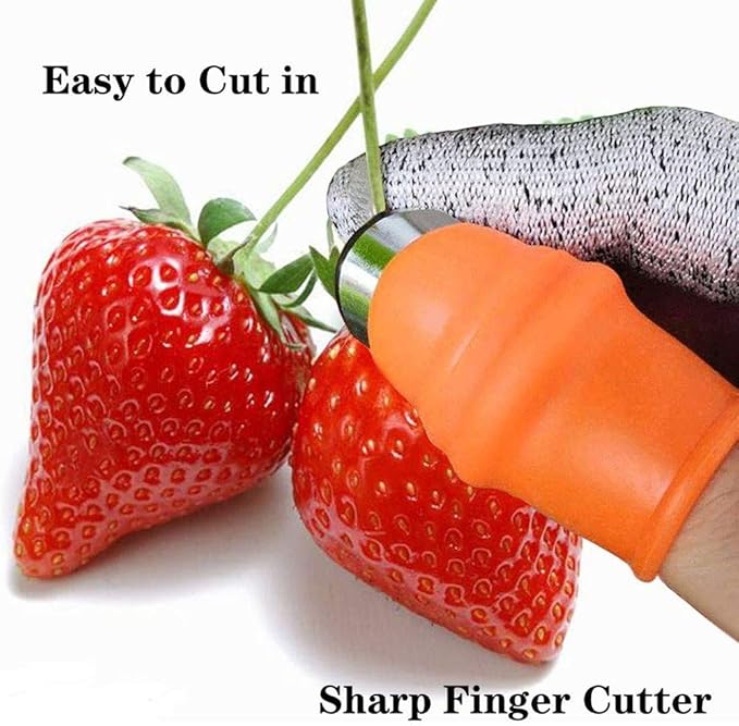 Garden Silicone Thumb Knife, Finger Knife-Plants Picking Trim Tools(L)