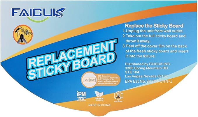 Faicuk Replacement Glue Board for FA-FLT07 Wall Sconce Fly Light - Pack of 10