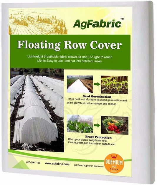 Agfabric Plant Covers Freeze Protection Floating Row Covers 6'x50' 0.9oz Plant Covers Freeze Sun Protection,Frost Cloth for Vegetables,White