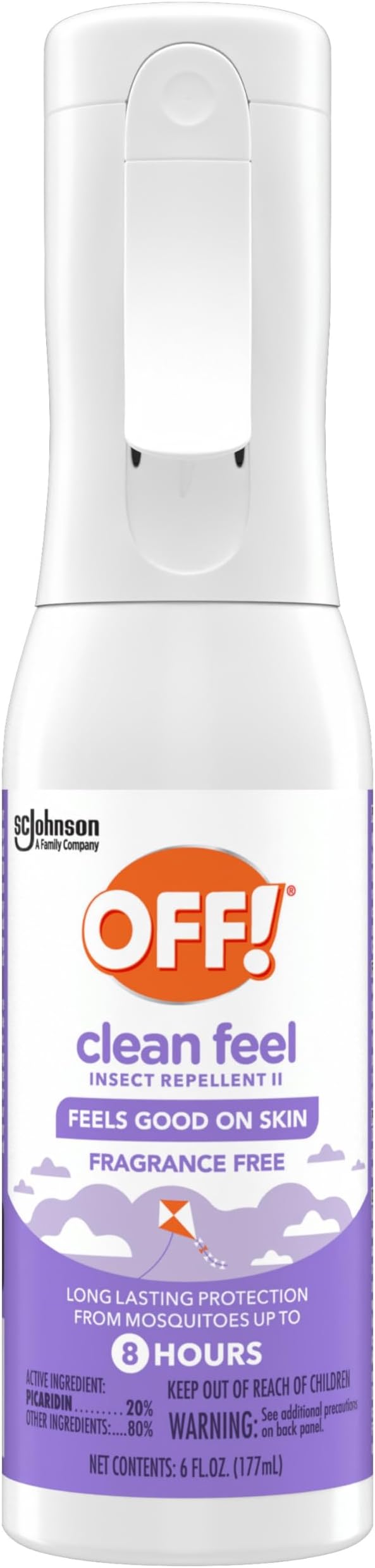 OFF! Clean Feel Insect Repellent Misting Spray, Fragrance-Free Bug Spray for Lasting Protection from Mosquitoes and Ticks, 6 oz
