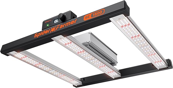 Spider Farmer SE1500 LED Grow Light 150W, Samsung LM301H EVO Diodes, 2025 Upgraded Remote App Control, 2x2ft Coverage Full Spectrum Dimmable Bar Style Grow Lamp for Indoor Plants
