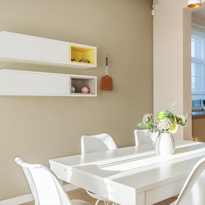 Foxany Leather Fly Swatter, Telescopic Fly Swatters Heavy Duty, Flexible Manual Flyswatters Set, Extendable Swatter with Stainless Steel Handle for Indoor Outdoor