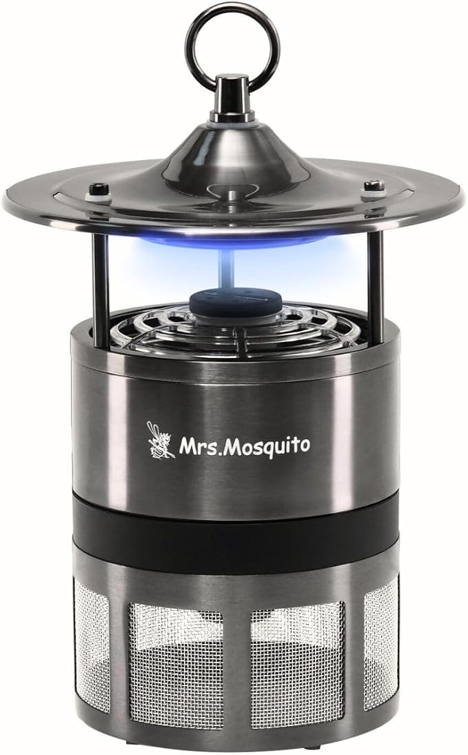 Outdoor Mosquito Trap – Premium Stainless Steel Insect Killer with UV Light & Octenol Lure, Rainproof, Ultra-Quiet, 15,000-Hour Lamp Life, Safe for Family & Pets