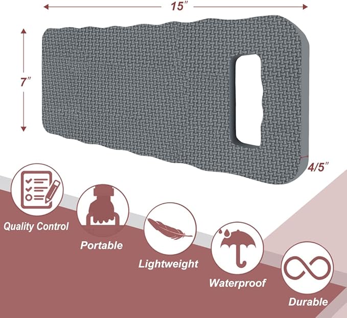 Thick Kneeling Pad 2 Pack, Waterproof,Comfortable Garden Kneeling Pads Stain Resistant, Multi-Functional Kneeler Pad for Gardening, Baby Bath, Yoga, Praying and Exercise (Deep Grey)
