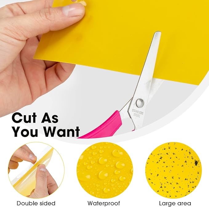 550 Pcs 7.9 x 4 Inch Sticky Traps for Plant Gnats Double Sided Sticky Traps with Twist Ties for Flying Killer Insect Indoor Outdoor Fungus Gnats, Whiteflies, Aphids (Yellow)