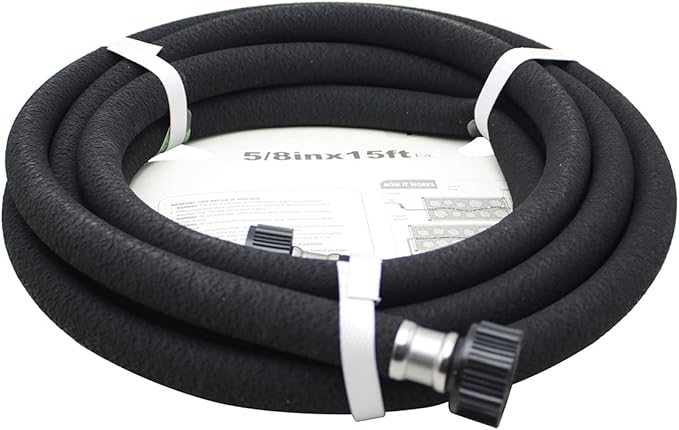 Soaker Hose 15ft Saves 70％Water Perfect Delivery of Water Great for Garden Flower Bed (5/8inch)… (5-8-15ft)