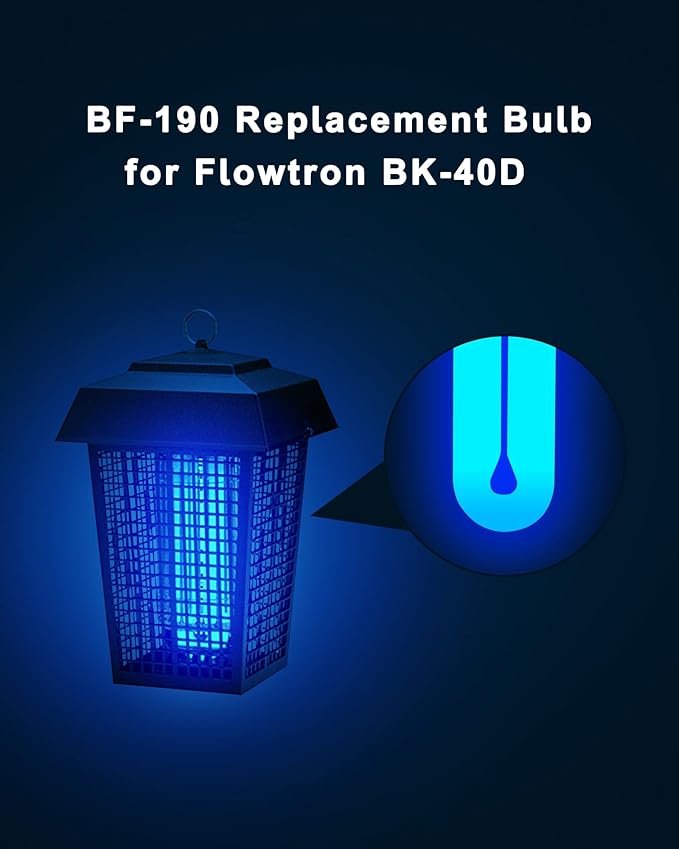 BF190 Bug Zapper Replacement Bulb Compatible with Flowtron BK-40D, 10 Inch FUL32T8/BL U Type Replacement Light Bulb for 32W Outdoor Electronic Insect Killer with 4-Pin Base, 1 Pack