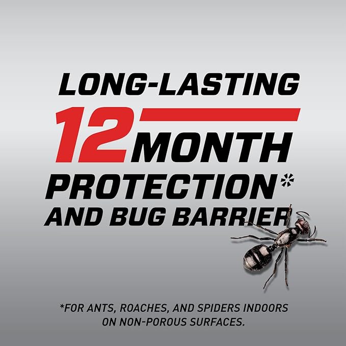 Ortho Home Defense Max Indoor Insect Barrier with Battery-Powered Sprayer, Kills Ants, Roaches, Spiders, Fleas and Ticks, 1.5 L.