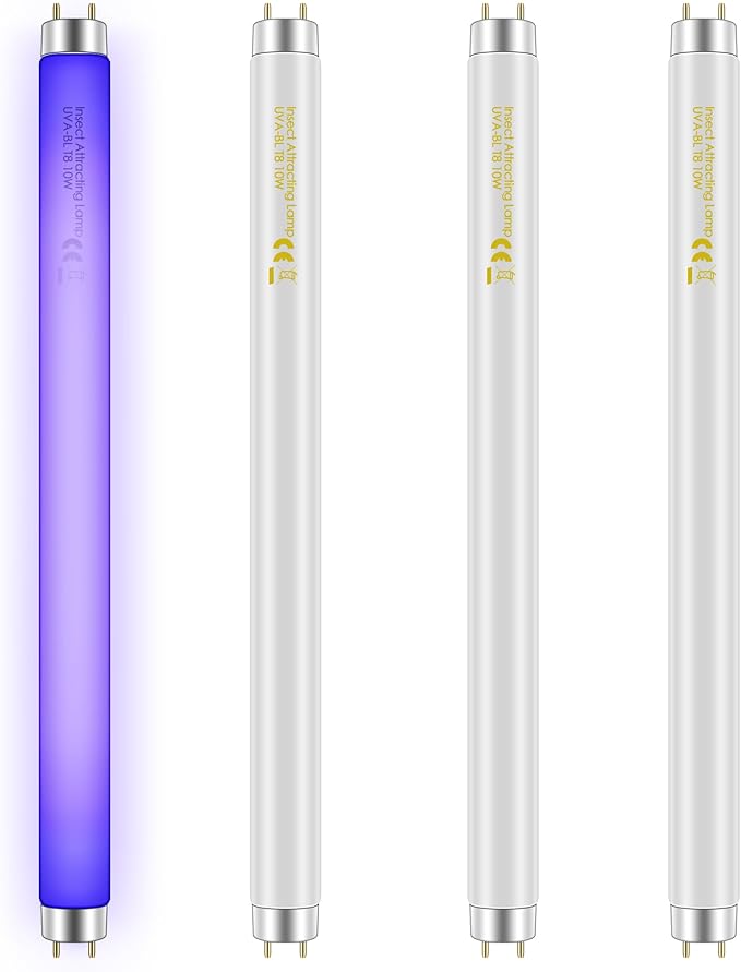 Qualirey 4 Pack Bug Zapper Replacement Light Bulbs 10W for 20W Indoor Bug Zapper, BL T8 F10W 13Inch Light Tube Compatible with Aspectek, Liba, Micnaron, Lulu Home and Other 20W Mosquito Lamp