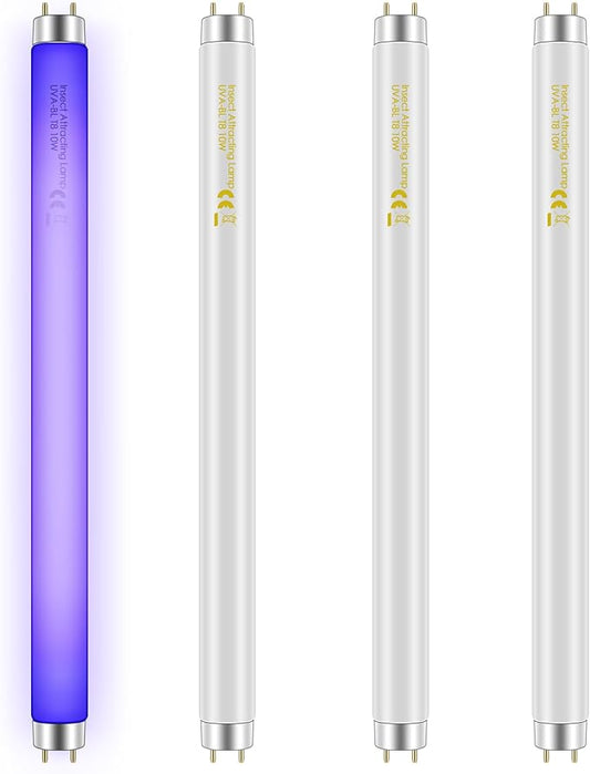 Qualirey 4 Pack Bug Zapper Replacement Light Bulbs 10W for 20W Indoor Bug Zapper, BL T8 F10W 13Inch Light Tube Compatible with Aspectek, Liba, Micnaron, Lulu Home and Other 20W Mosquito Lamp