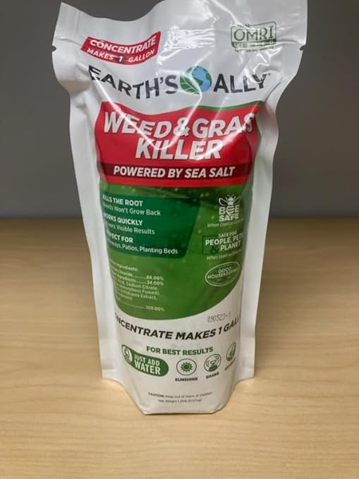 Earth's Ally Weed and Grass Killer Concentrate 20 oz | Safe, Pet-Friendly Natural Weed Control Spray for Patios, Driveways & Sidewalks, Makes 1 Gallon