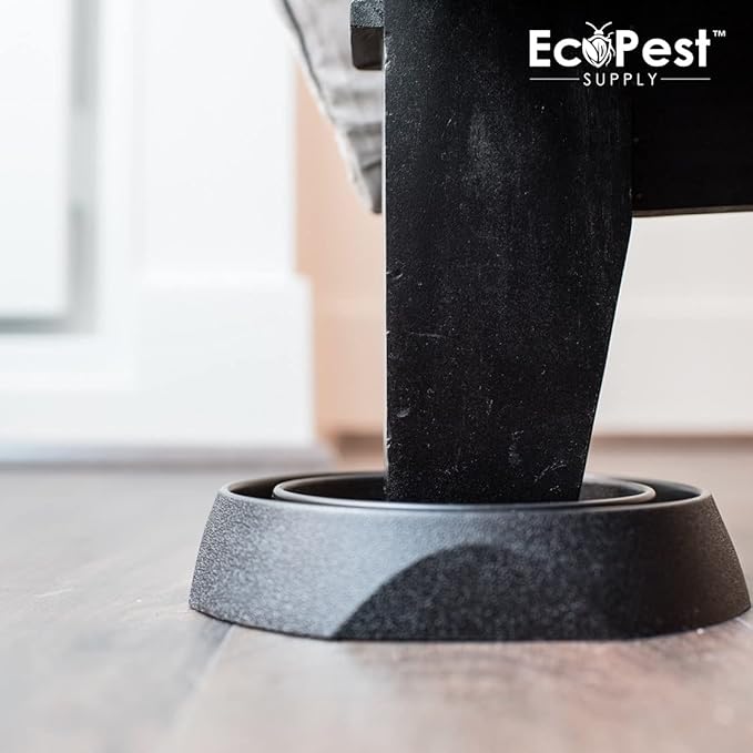 ECOPEST Bed Bug Interceptors – 8 Pack | Bed Bug Blocker (Pro) Interceptor Traps (Black) | Insect Trap, Monitor, and Detector for Bed Legs