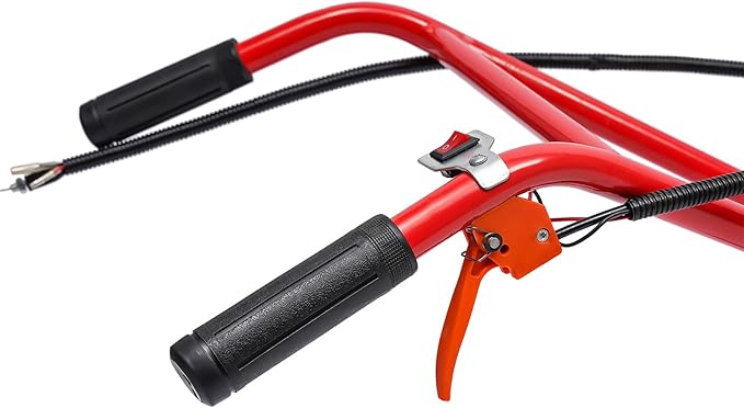 49CC Gas Powered Hand Push Lawn Mower, Walk Behind Weed Trimmer Brush Cutter Push Weed Eater with Wheels, 6500-7000r/Min Weed Wacker String Trimmer for Home Garden Yard