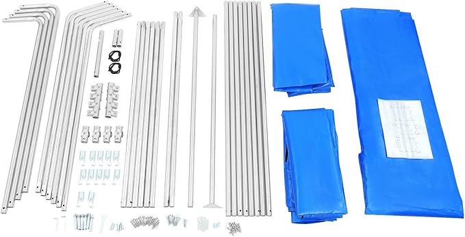 8x8x8 FT Outdoor Storage Shelter Carport, Portable Storage Tent with Roll-up Door, Waterproof Outdoor Carport for Bike, Lawn Mower, ATV Storage (Blue)