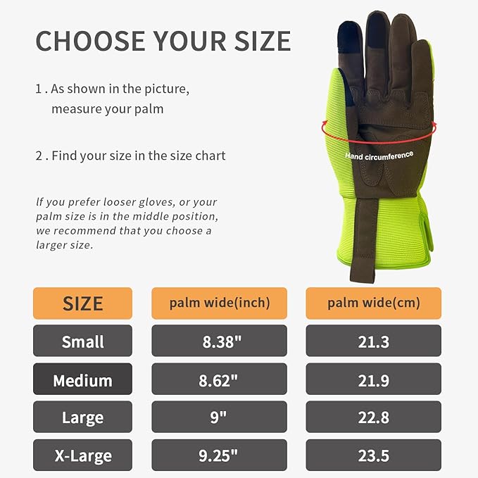 ZLUXURQ Gardening Gloves for Women and Men, Work Gloves for Yard Work