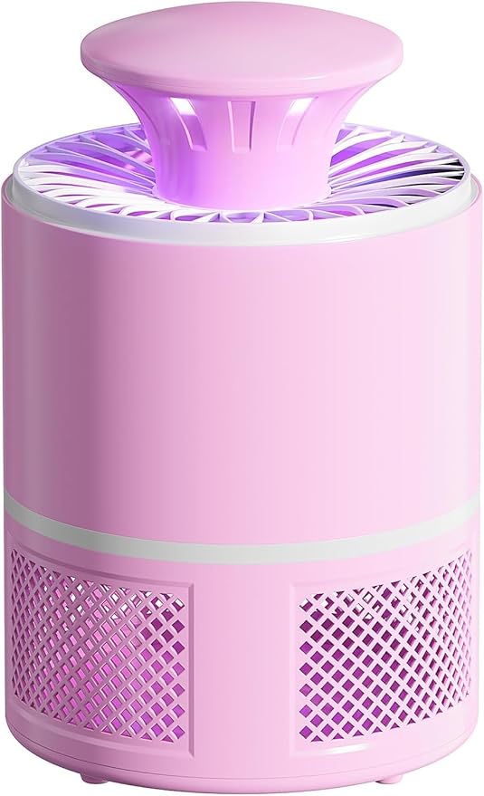 Fruit Fly Traps for Indoors, 2 in 1 Fruit Fly Trap for Home, Gnat Traps for House Indoor Bug Zapper Flying Insect Trap for Plants Moths Mosquitoes (Pink)