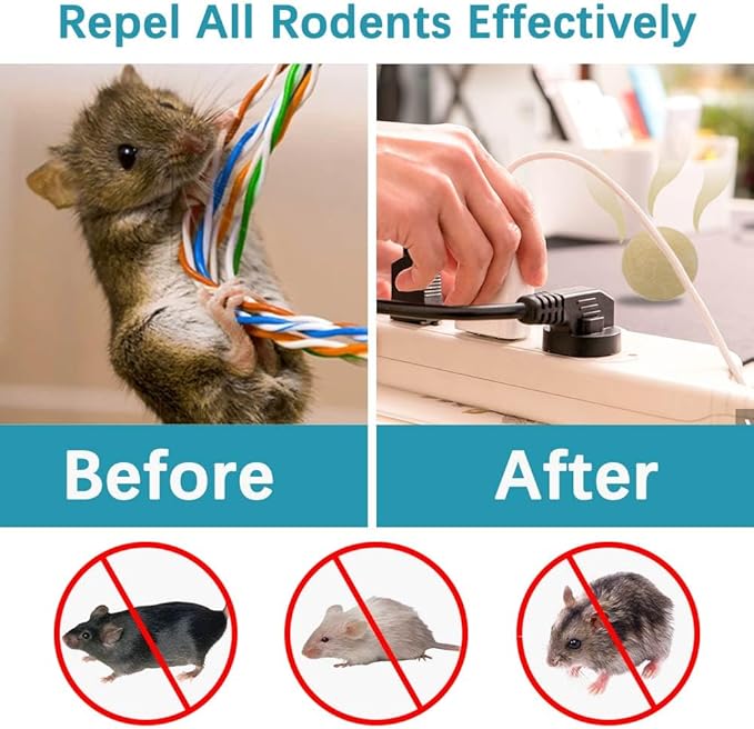 Rodent Repellent, Mice Repellent Indoor, Mouse Repellents Outdoor, Peppermint to Repel Mice and Rats, Mouse Deterrent, Rat Repellant for House, Mice Control for Car/Garage-8P