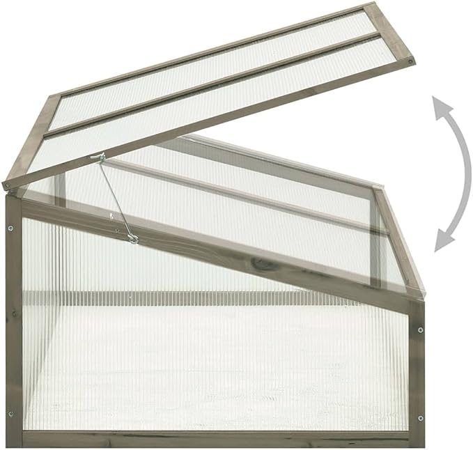 Greenhouse 39.4x25.6 x15.7 Firwood,Wood Cold Frame Greenhouse,Garden Portable Mini Greenhouse Cabinet, Raised Flower Planter Shelf Protection for Outdoor Indoor Use