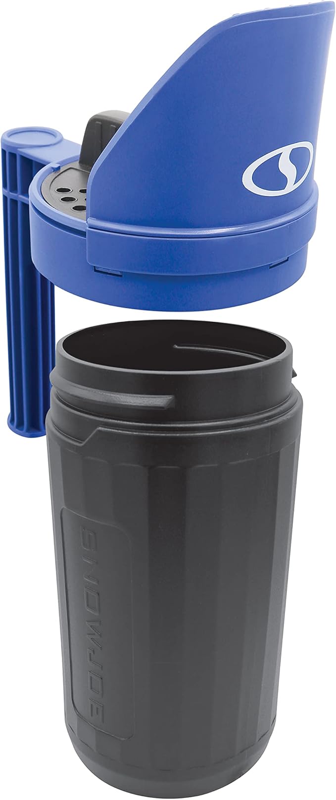 Snow Joe SJSPD1 Handheld All-Season Multi-Purpose Spreader, 5 lbs, w/Adjustable Dial Flow Control, for Ice Melt, Grass Seed and More, Blue/Black