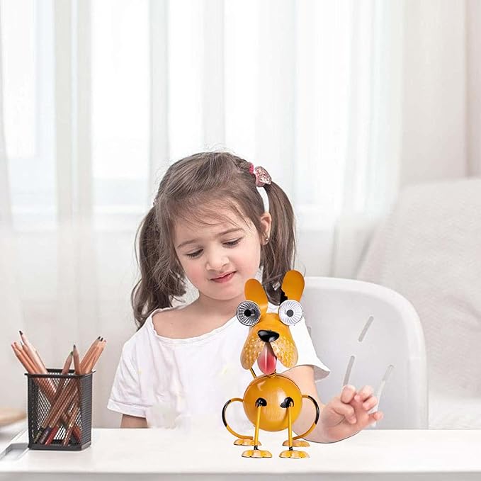 Solar Dog Statue Lights Outdoor Metal Yard Art - Funny Puppy Statue for Garden Patio Decor Lawn Ornaments(Sitting Dog)