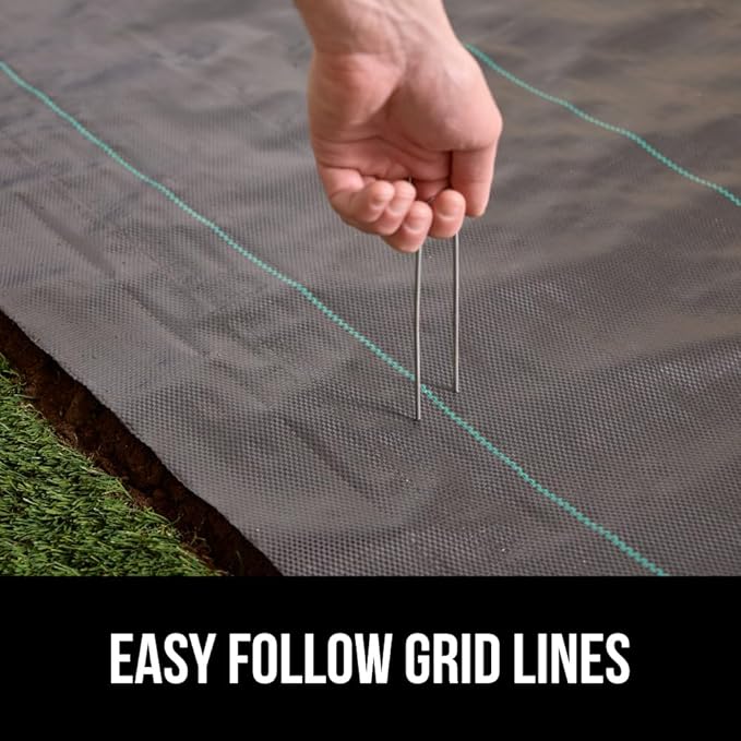 GORILLA GRIP 3 FT x 50 FT Powerful Weed Barrier Landscape Fabric, Durable Tear Resistant Blocker, Permeable UV Resistant Fabrics for Landscaping Outdoor Garden Bed, Ground Mulch, 3.2oz Woven
