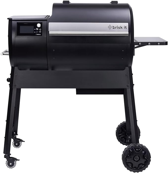Brisk It Origin-580 Electric Wood Pellet Smoker Grill – A.I. Smart BBQ Grill with WiFi, 7-in-1 Outdoor Grill & Smoker, PID Controller (Up to 500°F), 580 sq.in Cooking Area, Meat Probe