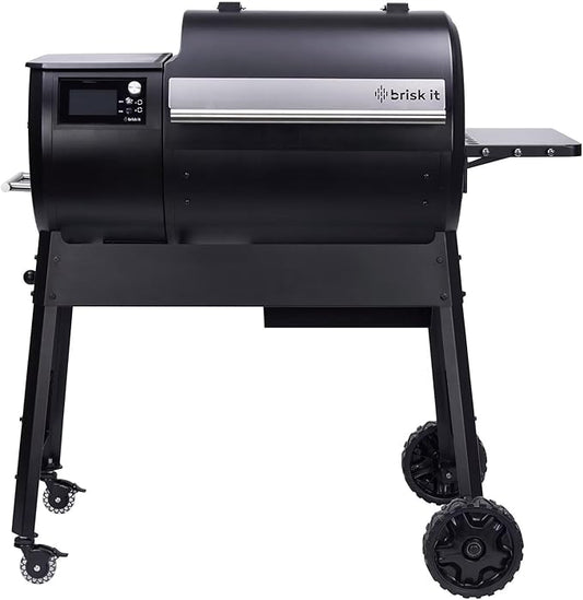 Brisk It Origin-580 Electric Wood Pellet Smoker Grill – A.I. Smart BBQ Grill with WiFi, 7-in-1 Outdoor Grill & Smoker, PID Controller (Up to 500°F), 580 sq.in Cooking Area, Meat Probe