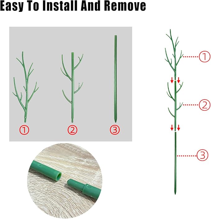 3 Pack Plant Support Stakes for Indoor Plants, Climbing Plant Support Structures for Pothos, Monstera, Philodendron Garden Plant Stakes with Twist Ties, Plant Ties and Scissor