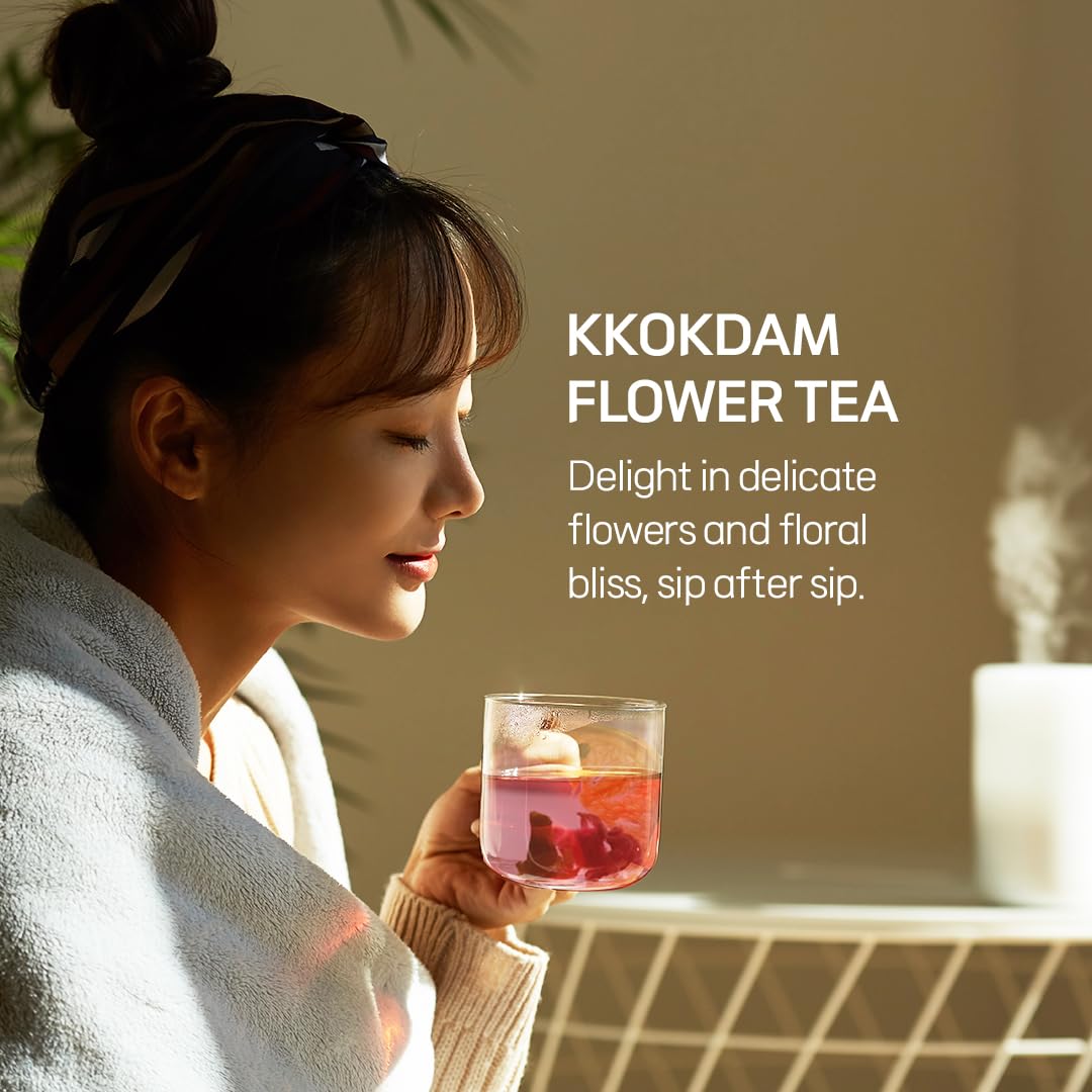 KKOKDAM Flower Tea Set Sampler - Loose Leaf, Fancy Variety Pack, Blooming Flowers, Unique Gifts