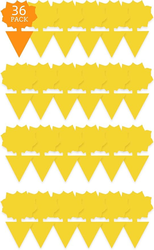 Garsum 36 Pack Fungus Gnat Traps Sticky Fruit Fly Trap Killer for Kitchen Indoor and Outdoor, Insect Fly Traps for House Plants, Whitefly, Mosquito Bits, Flying Insects