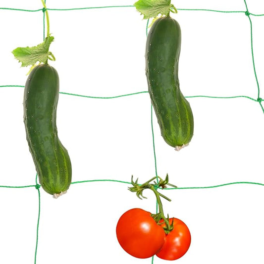 HARFINGTON Trellis Netting for Climbing Plants 6.6 x 9.8ft 30 Strands Heavy Duty Garden Trellis Netting Polyethylene Plant Support Net with 4" x 4" Mesh for Fruits Vegetables Cucumber