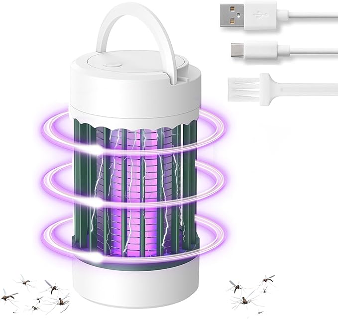 Bug Zapper Out- Portable Electric Mosquitoes and Flying Insect Trap Light | High Powered Wireless Killer Lamp | Must Haves for Kitchen, Camping, Room, Home Rechargeable Indoor