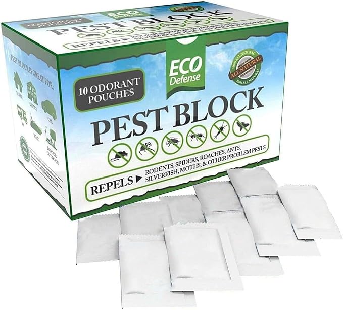 Eco Defense Pest Control Pouches - All Natural - Repels Rodents, Silverfish, Spiders, Roaches, Ants, Squirrels, & Other Pests