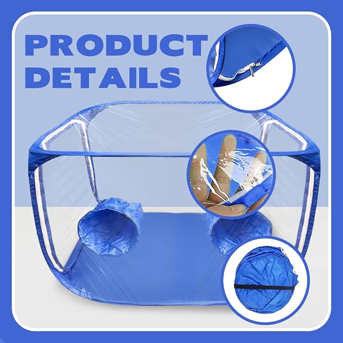 Still Air Box, Mushroom Grow Kit, Mushroom Grow Bag, Portable Mushroom Grow Tent, Mushroom Growing or Fungiology Supplies for Home Science (Blue)